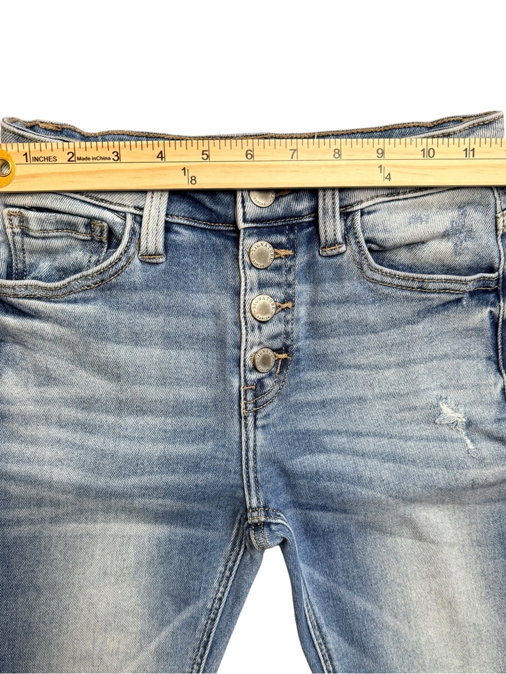 KanCan Signature Size 25 Mid Rise Super Flare Jeans Button Fly Distressed - Picture 5 of 10